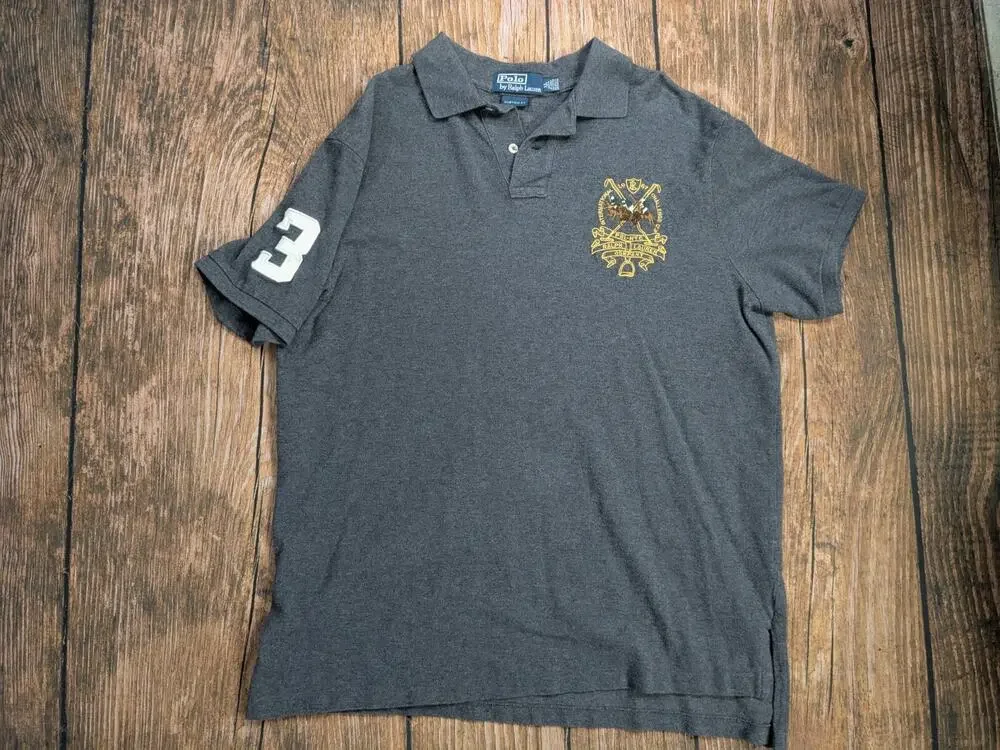 Polo Ralph Lauren International Challenge Cup PRL-NYC Polo Grey Mens Custom XL